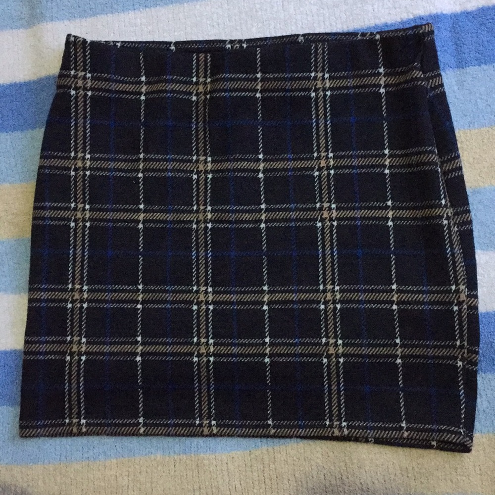 Zara Trafaluc plaid Stretch Mini Sz S - Picture 1 of 7
